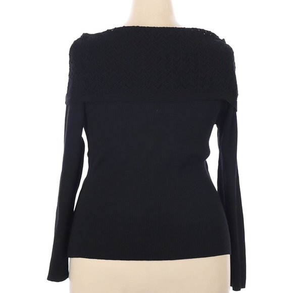 Lane Bryant Black Knit Cowl Neck Sweater - Picture 2 of 3